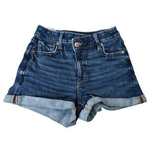 AMERICAN EAGLE 🦅 MOM SHORTS Dark Blue Denim Women's Shorts SIZE 0